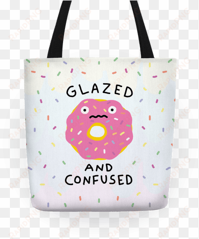 glazed and confused tote - glazed and confused tote bag: funny tote bag from lookhuman.