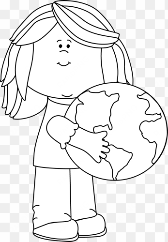 Globe Black And White Girl Hugging Earth Clip Art Png - Save The Earth Clipart Black And White transparent png image