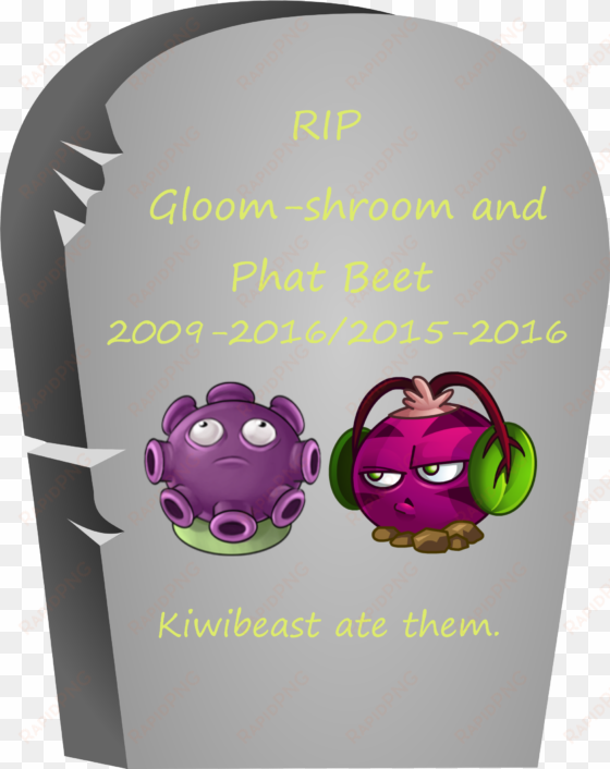 gloom-shroom and phat beet gravestone - pvz 2 gloom shroom