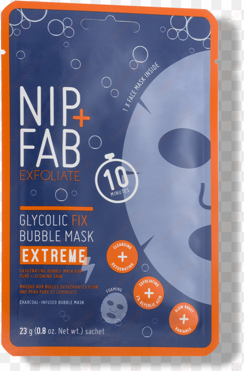 Glycolic Fix Bubble Mask Extreme Nip Fab - Nip᐀ Glycolic Fix Extreme Bubble Mask - Glycolic Fix transparent png image