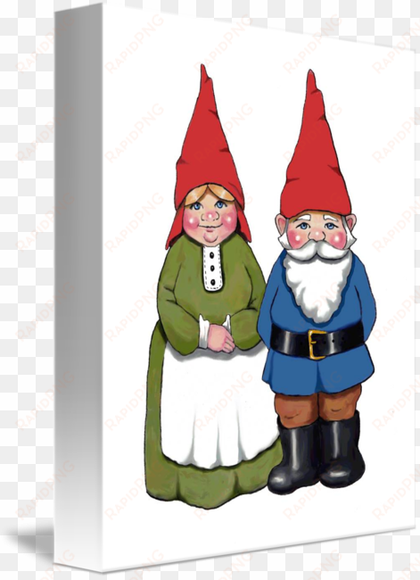 gnome couple - gnomes humor, pinback button, original art with quote: