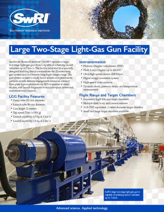 go to large two stage light gas gun facility flyer - light-gas gun