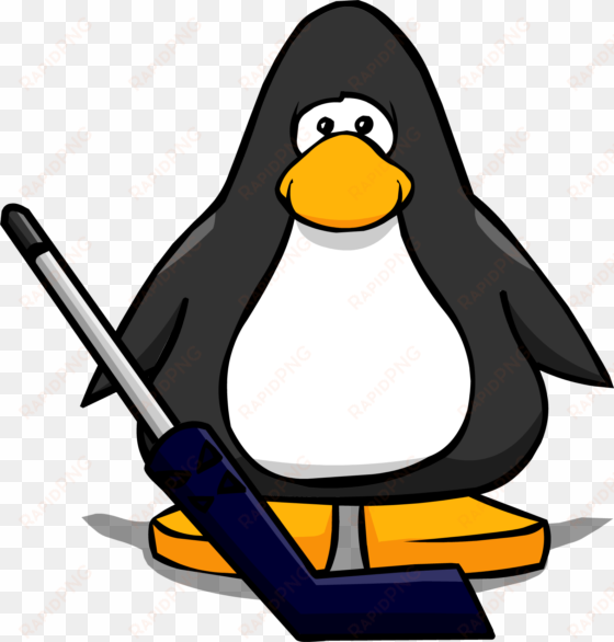 Goalie Hockey Stick Player Card - Penguin From Club Penguin transparent png image