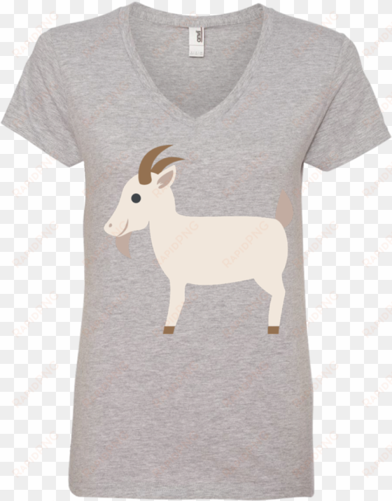 goat emoji ladies' v neck t shirt - heart of dogs ladies' premium v-neck