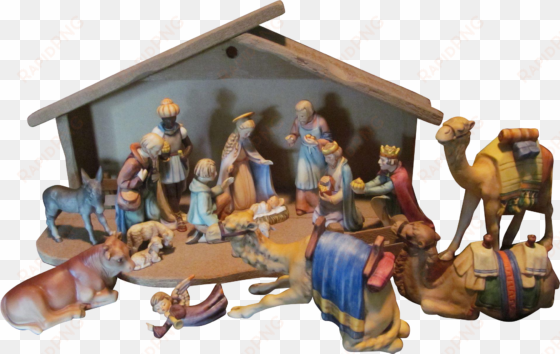Goebel Hummel 15pc Figurine Christmas Nativity Set - Christmas Day transparent png image