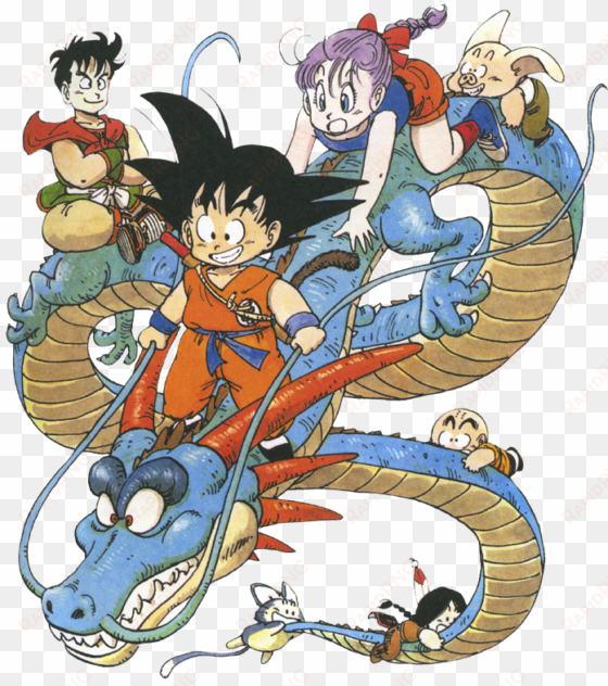 goku, shenron, krillin, bulma, upa, yamcha, and puar - dragonball 10 by akira toriyama