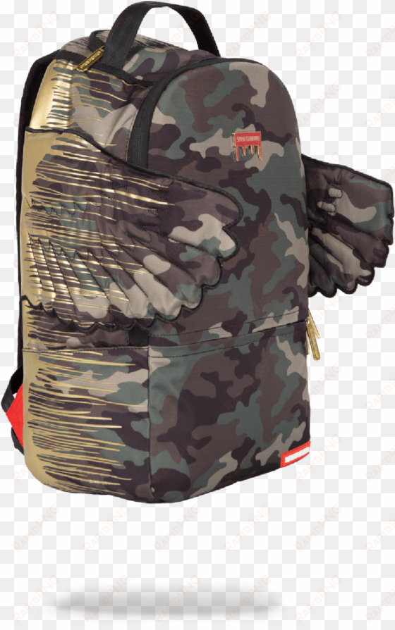 gold camo drip wings - sprayground gold camo drip wings