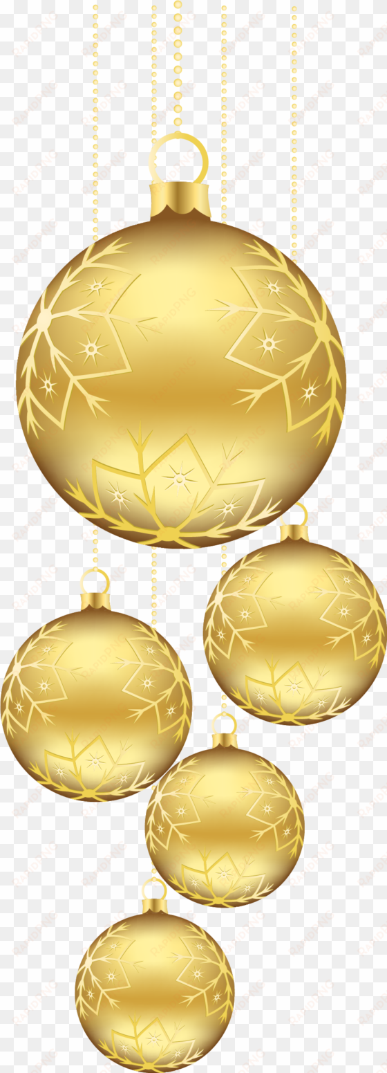 gold christmas balls ornaments png - hanging gold christmas balls
