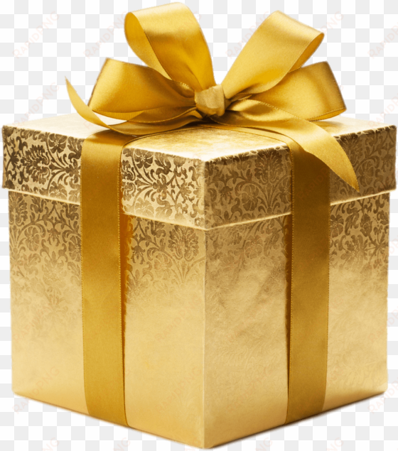 gold coloured gift box png - gold gift box png