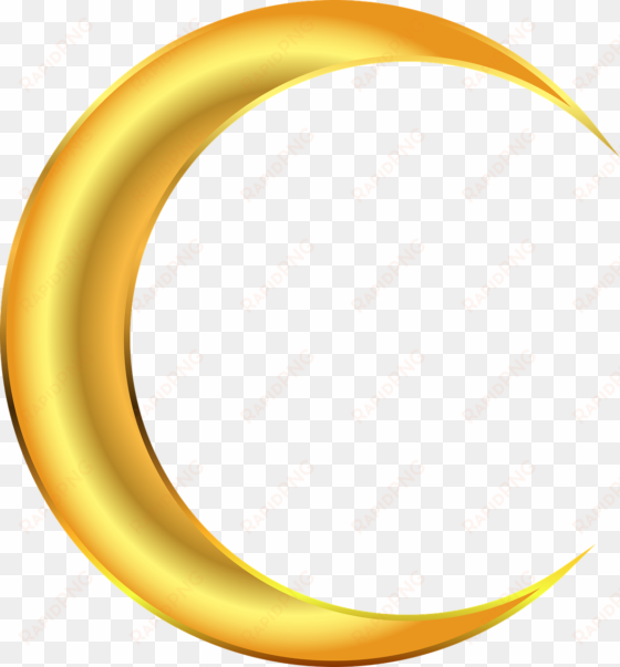gold crescent - moon png