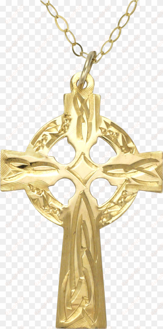 gold cross necklace png - celtic cross necklace 9k gold