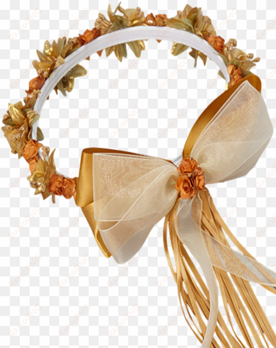 gold floral crown wreath handmade with silk flowers,