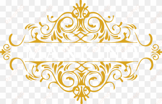 gold floral design png - vintage