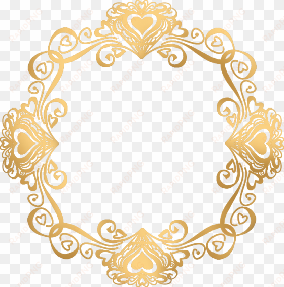 gold flower frame png file - wedding invitation gold frame