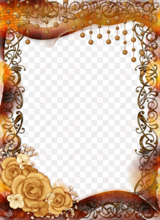 gold flower frame png pic - frame high quality png