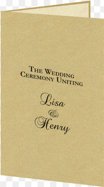 gold leaf metallic wedding program kit, ivory parchment - paper