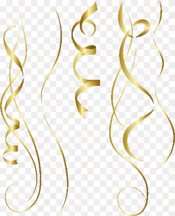 gold party confetti streamers @simonevdw - gold streamers png