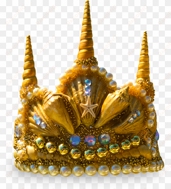 gold princess seashell crown - gold