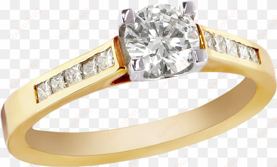 gold ring diamond - engagement gold rings png