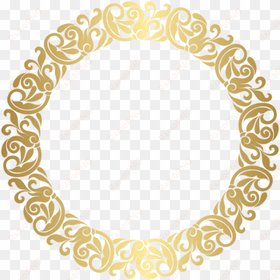 gold round border frame png clip art - gold circle frame png