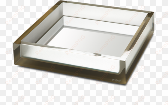 gold square medium tray with mirror - tray with mirror