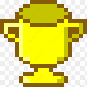 gold trophy - pixel art deadpool logo