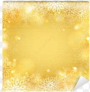 golden background with snowflakes border wall mural - motif