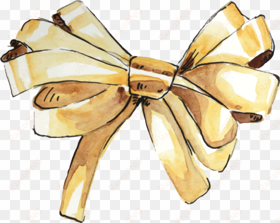 golden corbata png transparente - ribbon