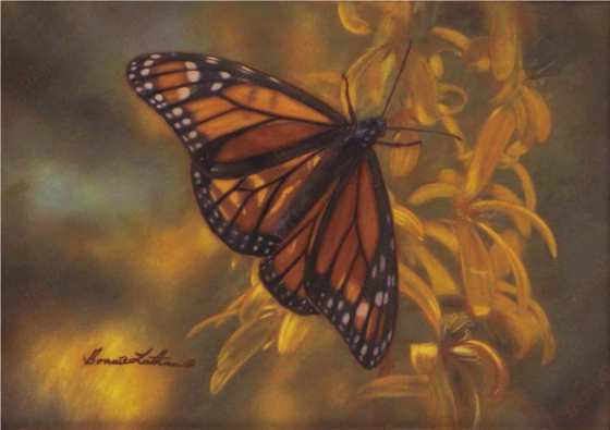 golden delight-monarch butterfly, original watercolor - watercolor painting