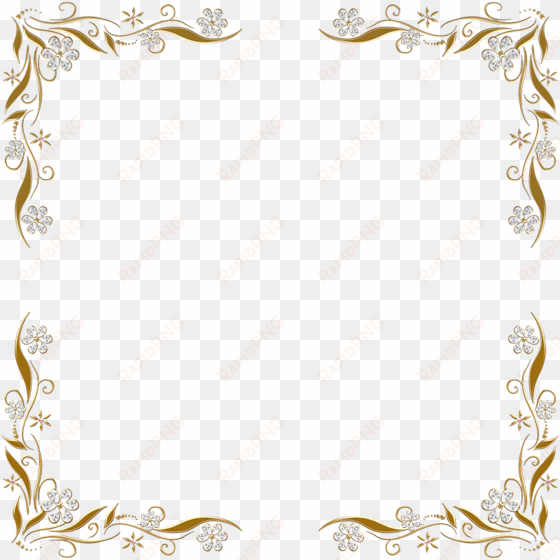 golden floral corners frame 2 by paw prints designs - silver and gold border