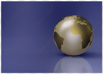 golden globe on blue background - sphere