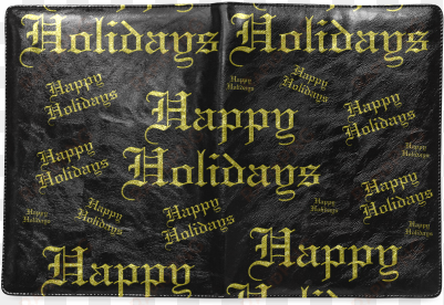 golden happy holiday text custom notebook b5 - goldglücklicher feiertagstext bierdeckel