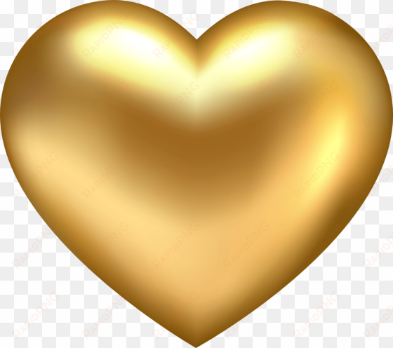 golden heart transparent png clip art - heart