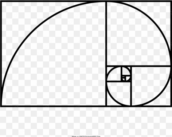 golden ratio coloring page - fibonacci spiral