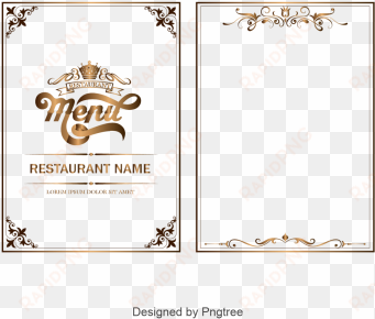golden retro tall menu border, menu border, border, - border menu png