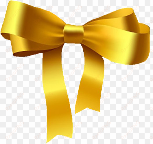 golden ribbon png pic - golden ribbon bow png