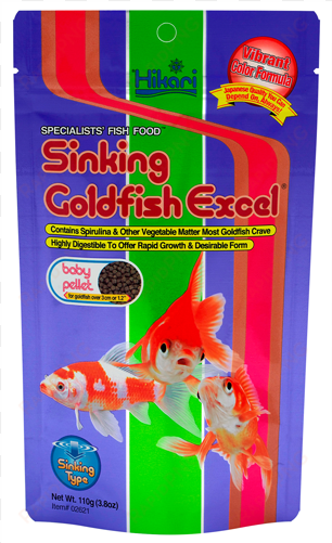 goldfish excel - hikari - sinking goldfish excel baby pellets (110g)