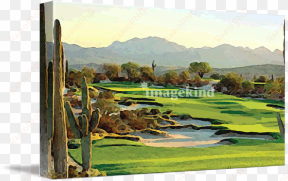 "golfing the desert" by audie dunham, // desert golf - gallery-wrapped canvas art print 22 x 16 entitled golfing