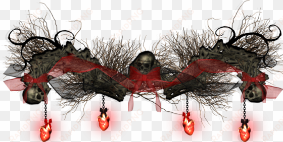 gothic skull and bones valentine garland lights - gothic skull and bones