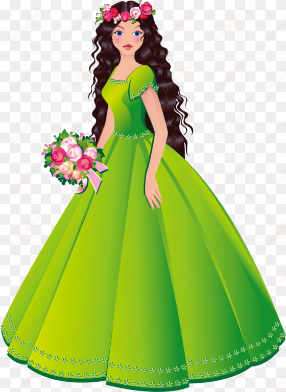 gown clipart nice dress - princesa con vestido verde
