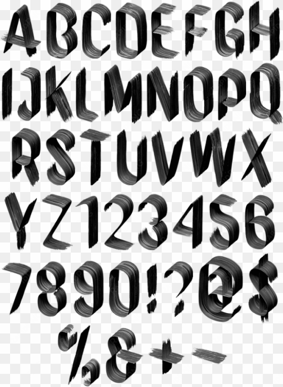 graceful black and white font - transparent black presentation alphabet png