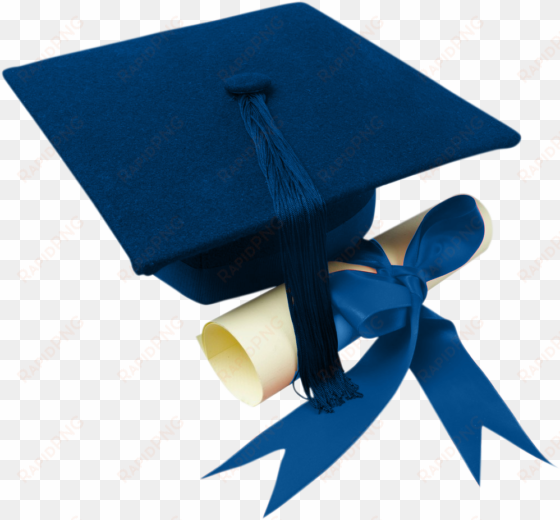gradcap - blue graduation cap and diploma