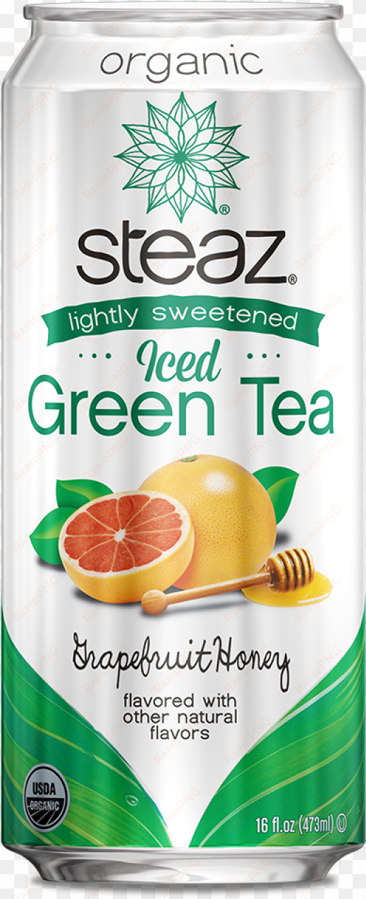 grapefruit honey - steaz sparkling black cherry green tea, 4 pack, 12