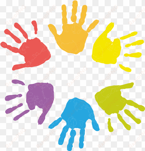 graphic black and white child care pictures icons and - colorful hands