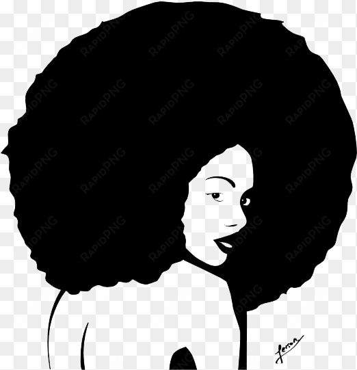 graphic freeuse afro clipart transparent - afro hair silhouette png