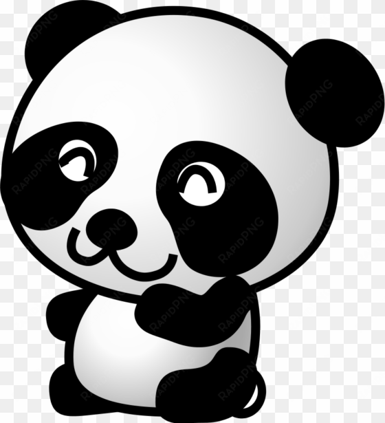 graphic freeuse library images black and white free - cartoon panda transparent background