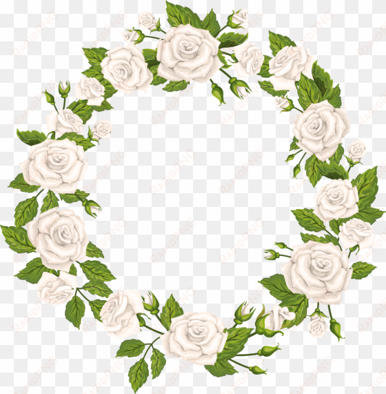 Graphic Freeuse Stock White Png Clip Art Gallery Yopriceville - White Rose Wreath Png transparent png image