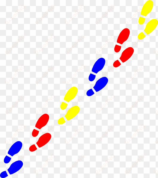 graphic library colored foot prints clip art at clker - colorful footprints png