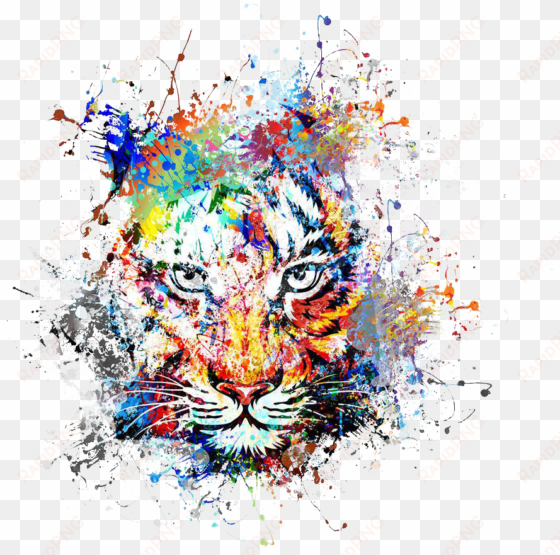 graphic library download abstract painting color ink - abstract tiger