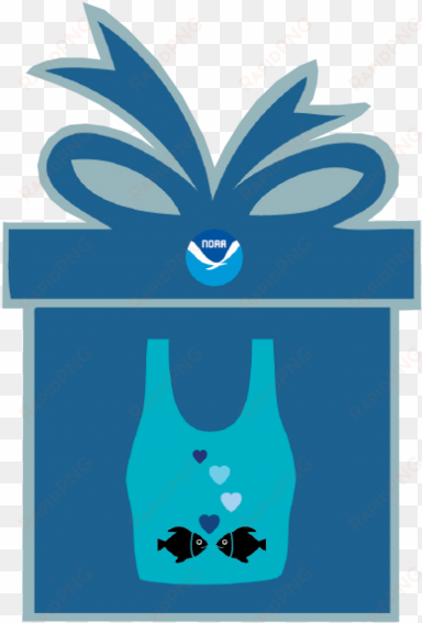 graphic of a present with a reusable bag decorated - maillot
